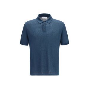 Roberto Collina Blue Linen Polo Men's Shirt